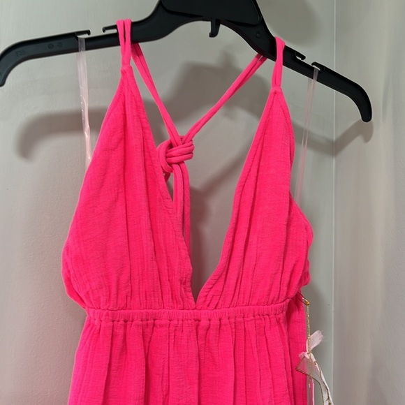 Sundress Sybille Dress in Cotton Gauze Fuchsia - Picture 6 of 9